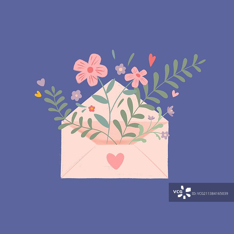 花朵信封图片素材