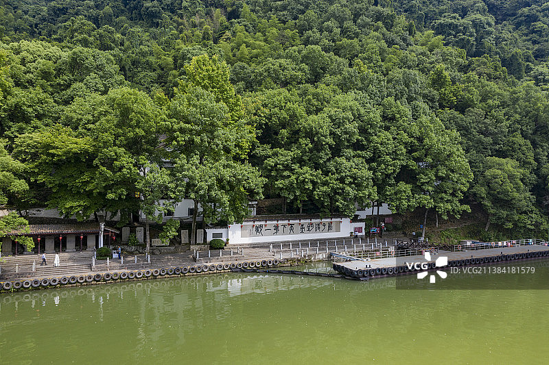 杭州严子陵钓台景区航拍图片素材