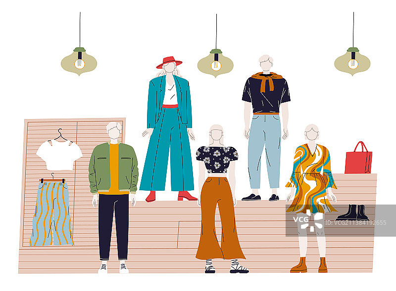 商店里人体模型上的服装合集图片素材