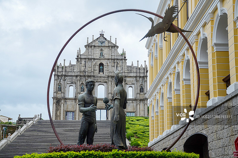 中国澳门大三巴牌坊图片素材