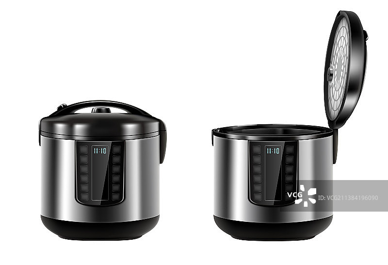 带自动多功能烹饪锅和压力锅图片素材