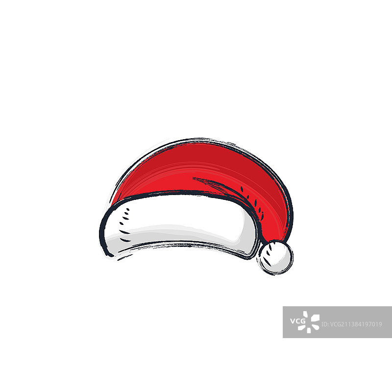 白色背景上的手绘圣诞帽图片素材