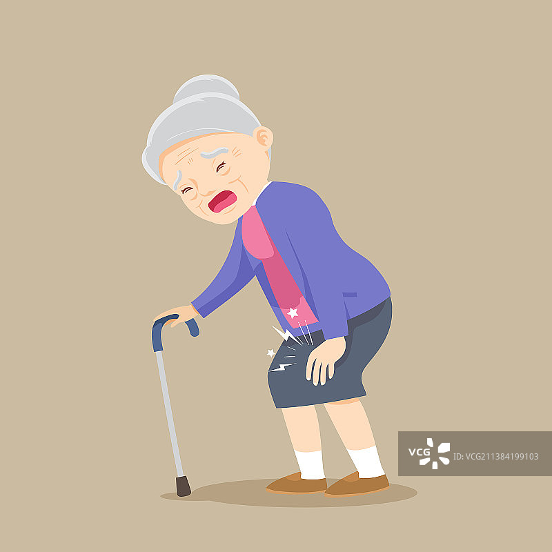老年妇女膝盖疼痛图片素材
