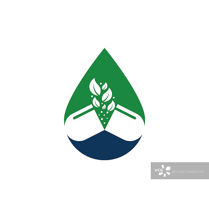 草药胶囊滴落形状概念Logo图标图片素材