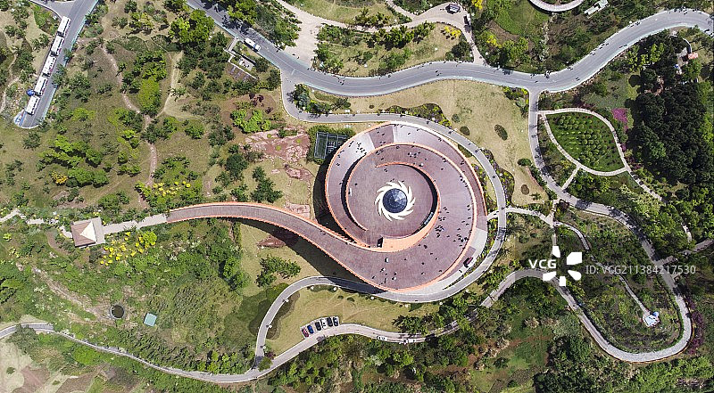 航拍成都简阳丹景山观景平台图片素材