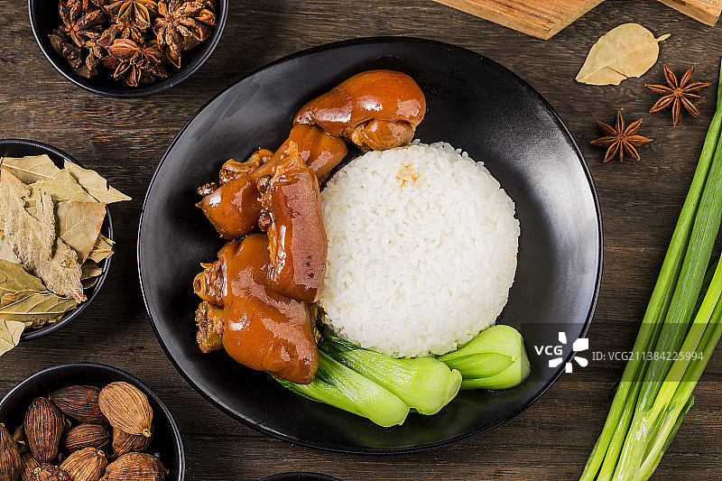 一盘猪蹄饭图片素材