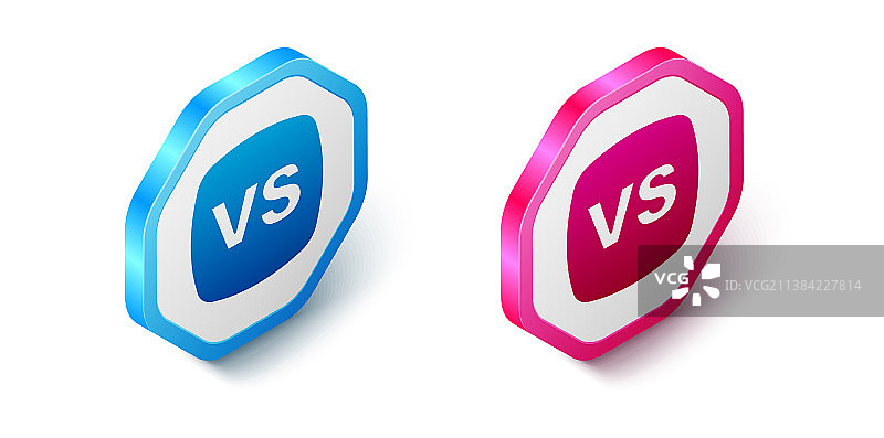 白色背景上的2.5D对战图标图片素材