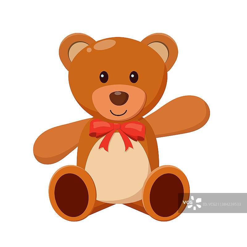 系着红色蝴蝶结的泰迪熊图片素材