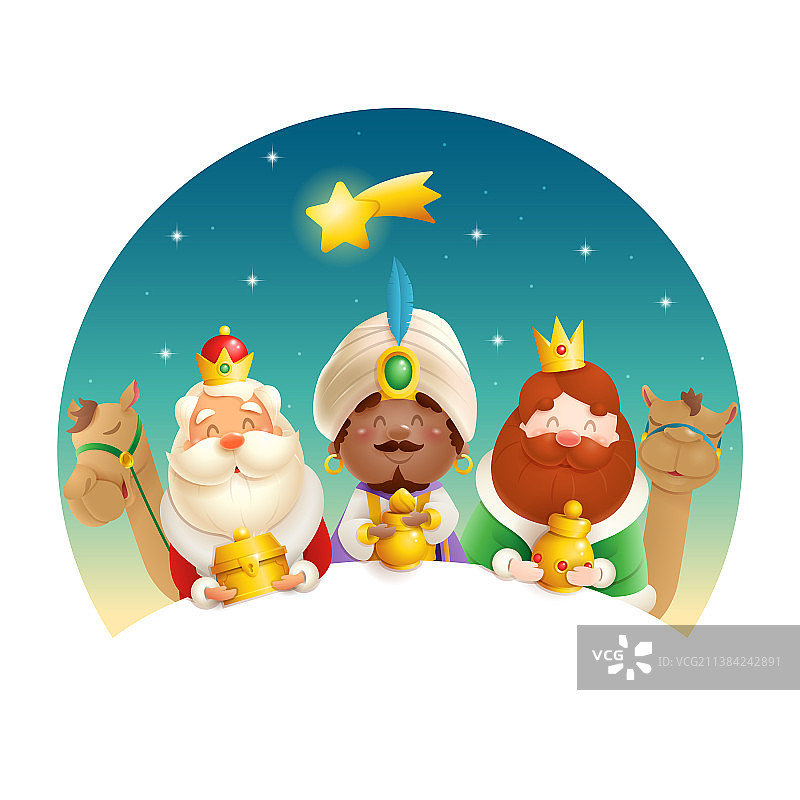 三王来朝庆祝主显节图片素材