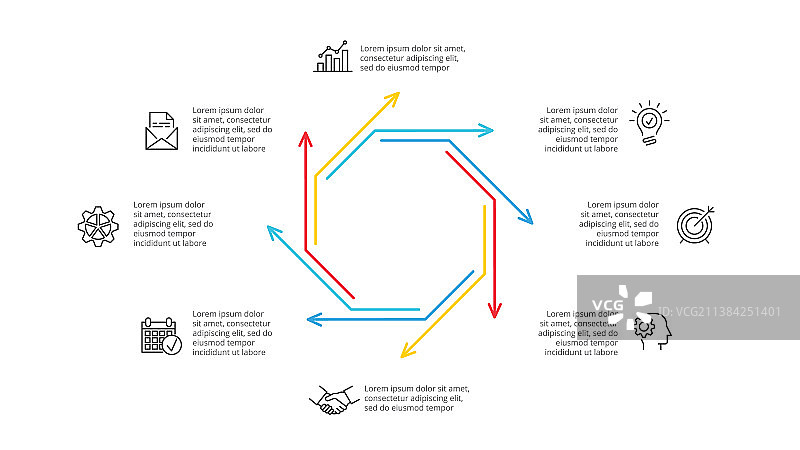 信息图表模板扁平细线元素图片素材