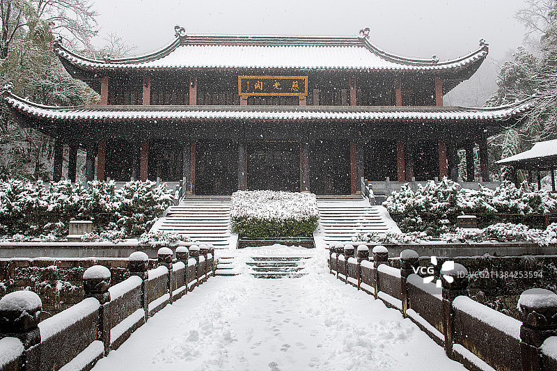 黄山慈光阁雪景风光图片素材