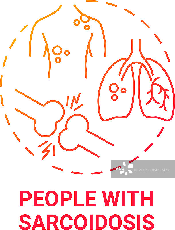 结节病红色渐变概念图标图片素材