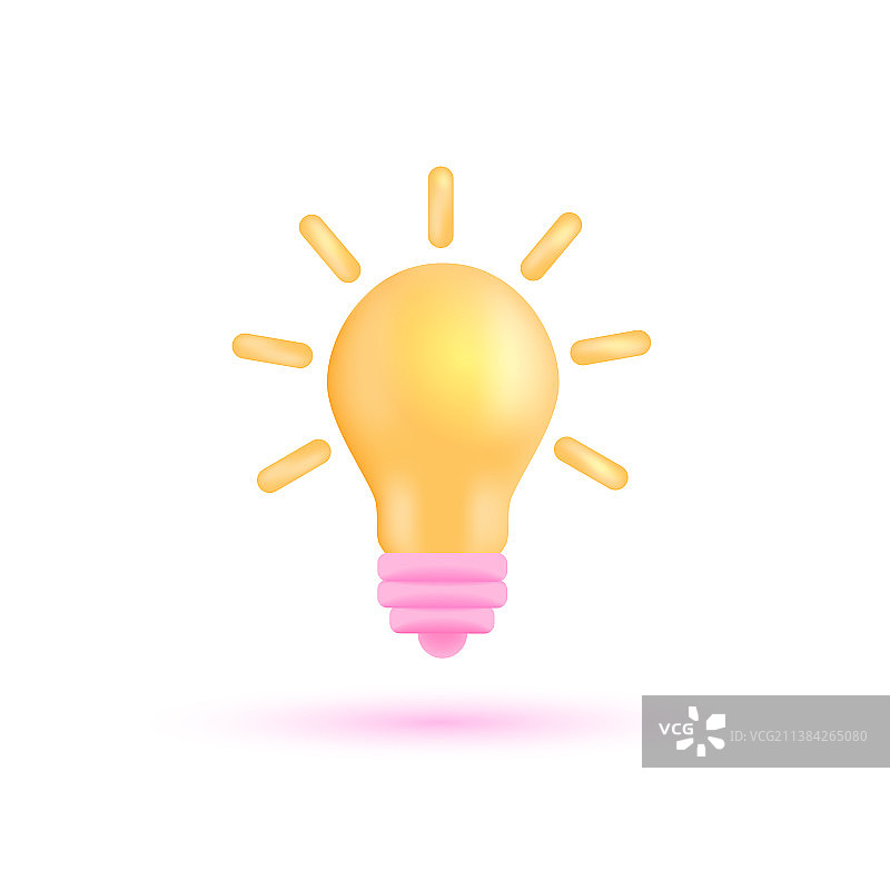 现代3D灯泡图片素材