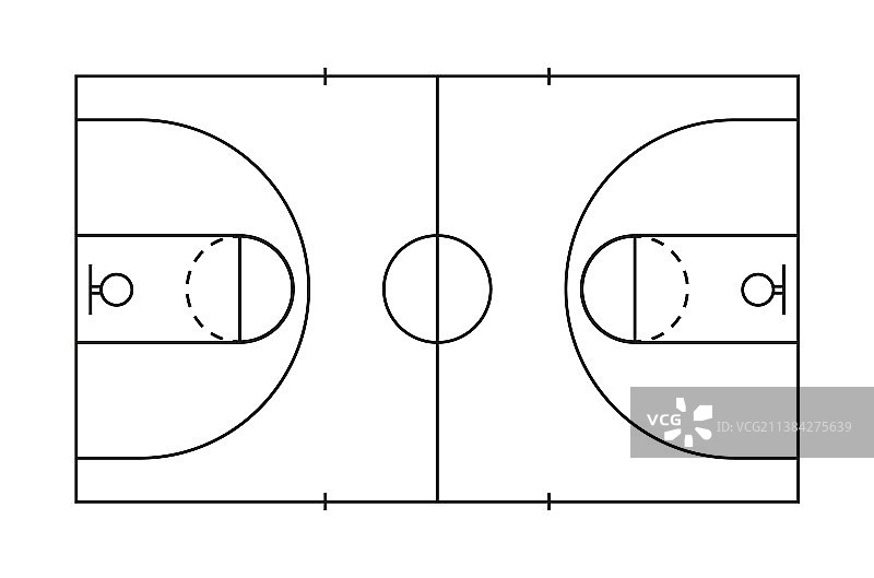 篮球场标线图片素材