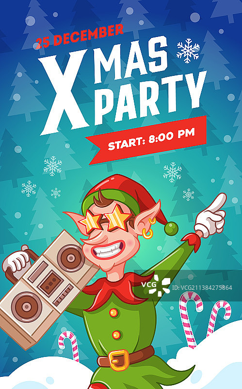 圣诞派对邀请宣传单图片素材