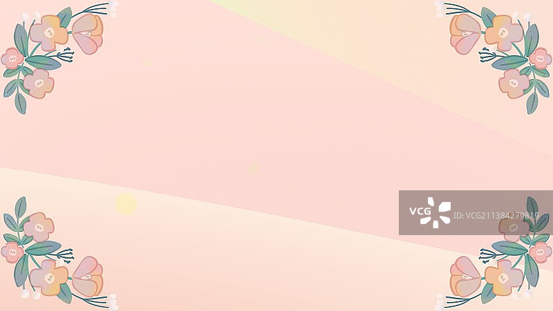 粉色渐变色植物花卉边框背景图片素材