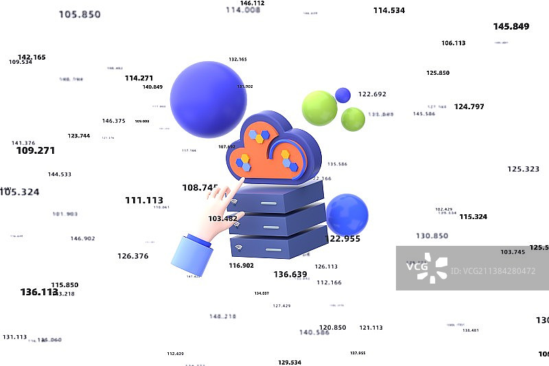 3D渲染云计算大数据插图图片素材