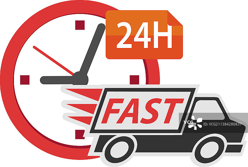 24小时送货卡车图片素材