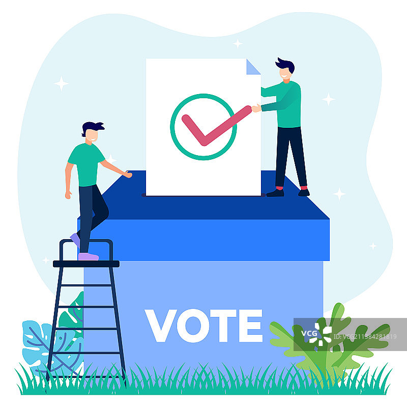 卡通人物民主宣传banner图片素材