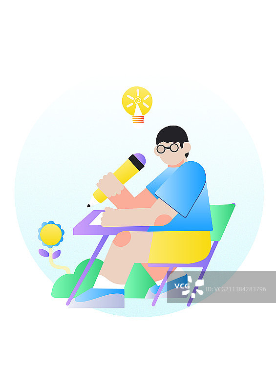 高考加油考生考试答题插画图片素材