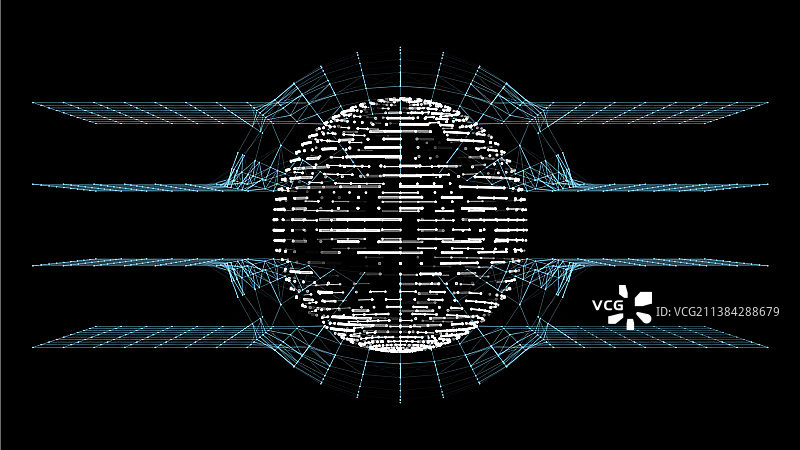 抽象数字点状球体未来科技HUD图片素材