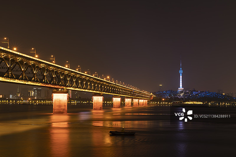 武汉江滩夜景长曝光图片素材