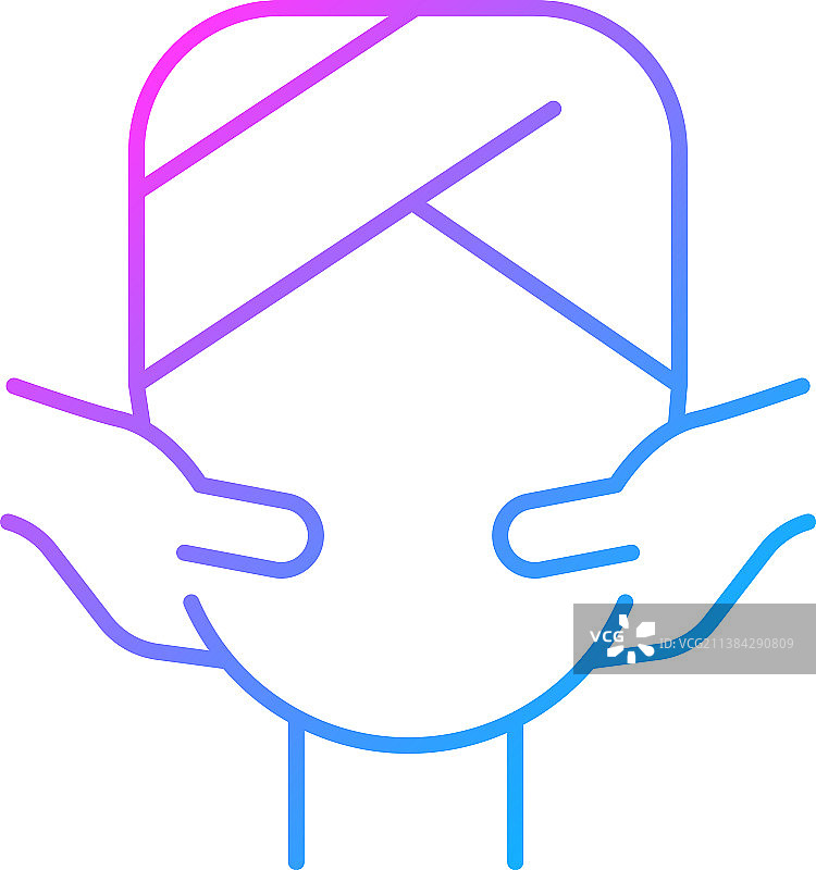 面部按摩渐变线性图标图片素材