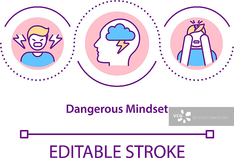 危险的思维模式概念图标图片素材