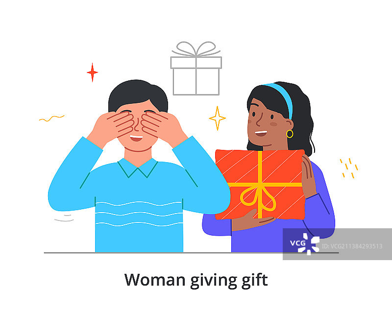 女人赠送礼物图片素材