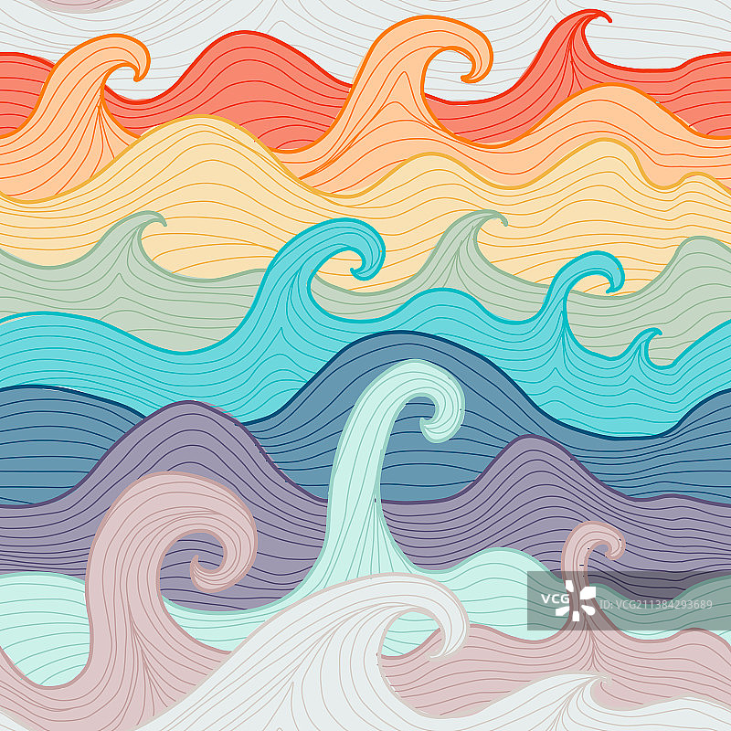 抽象海洋背景无缝图案图片素材