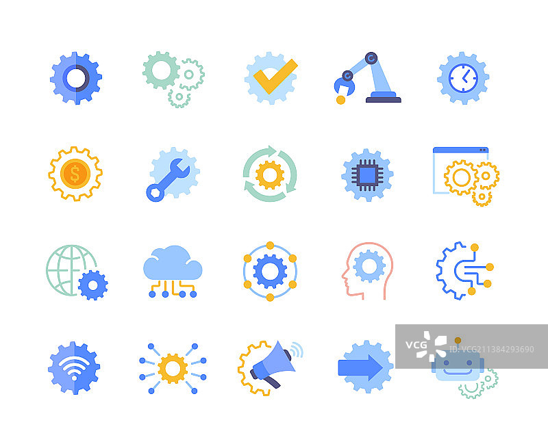自动化彩色图标合集图片素材