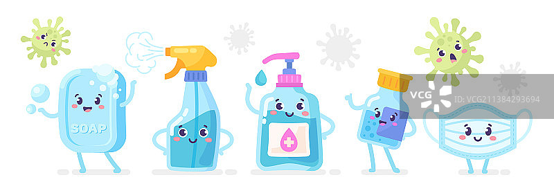 卫生习惯人物套装图片素材