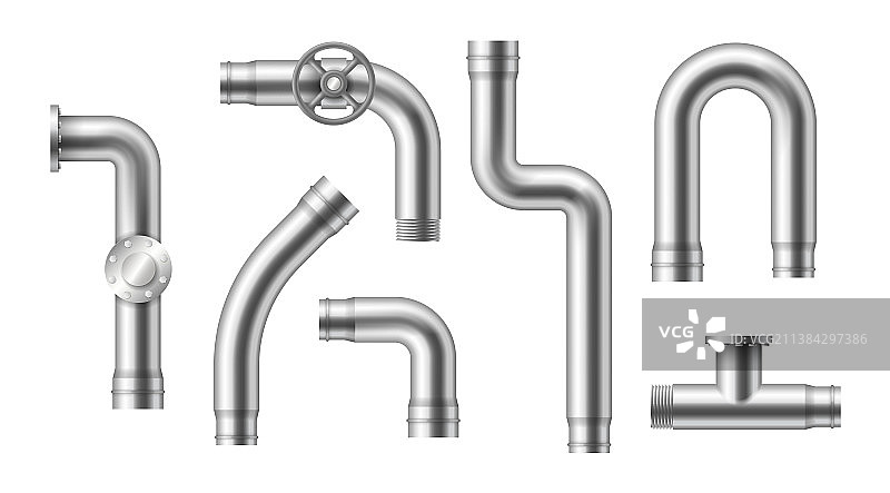 逼真的工业金属管道图片素材