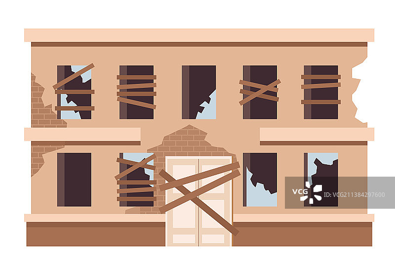 战争或地震后被摧毁的城市建筑图片素材