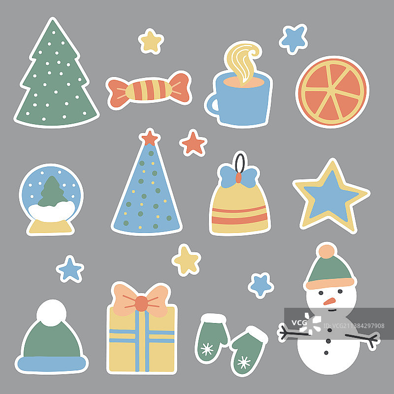 圣诞礼物或贴纸标签图片素材