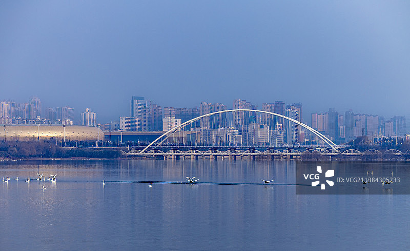 三门峡天鹅湖图片素材