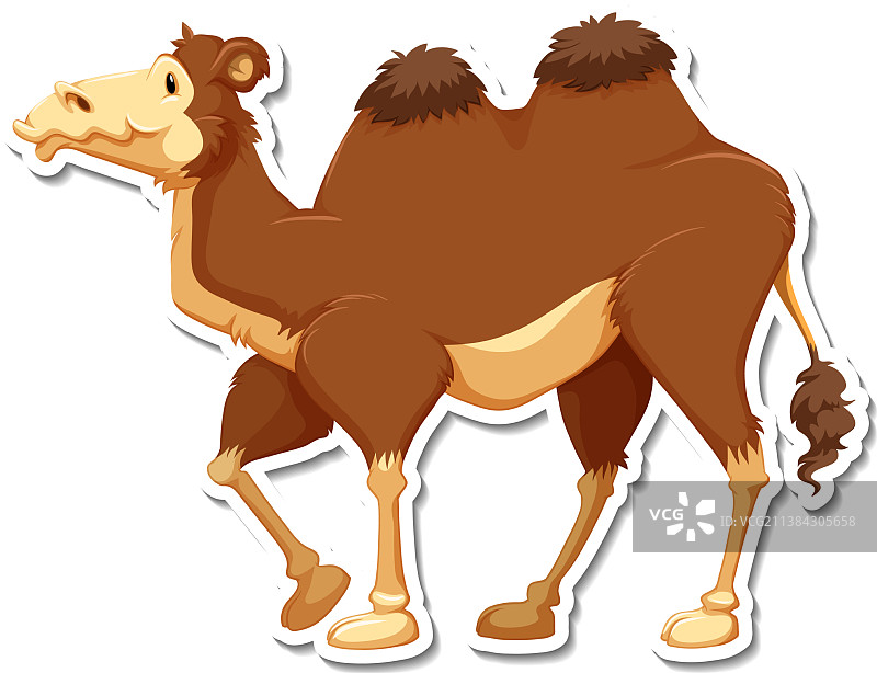 骆驼卡通角色贴纸模板图片素材