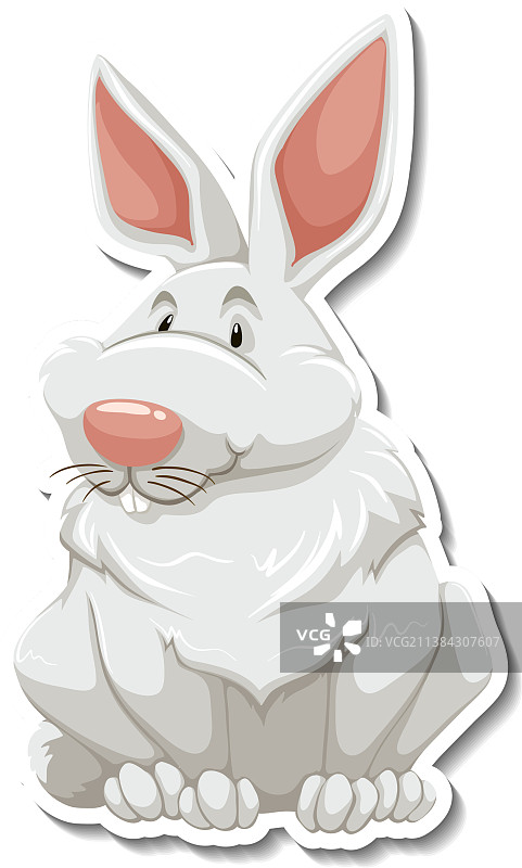 白色背景上的兔子卡通形象图片素材