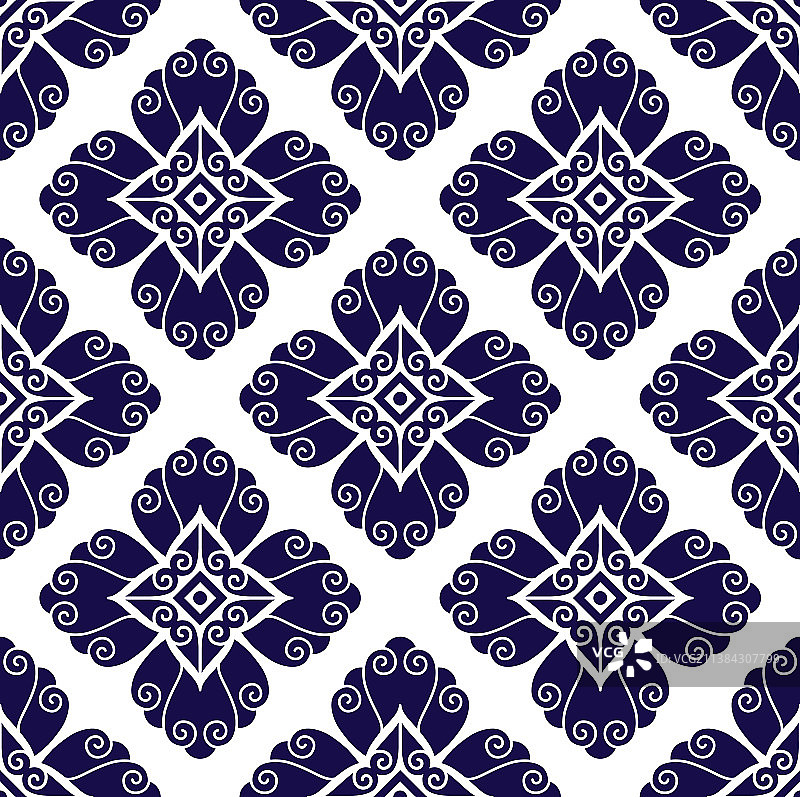 蓝白色花卉图案图片素材