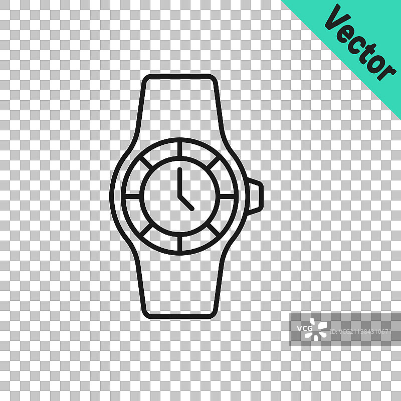 黑色线条腕表图标图片素材