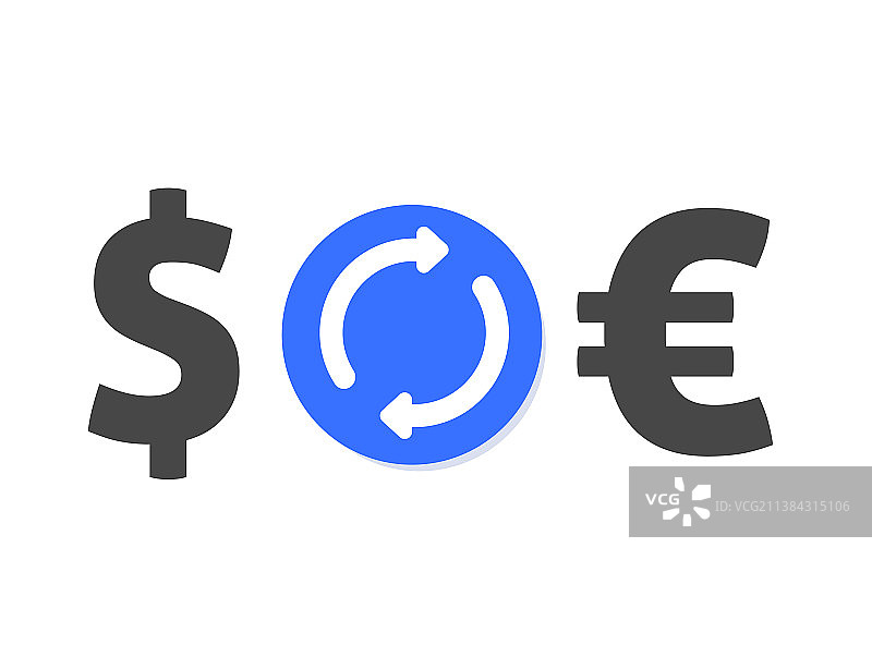 外币货币互换图标或欧元图片素材