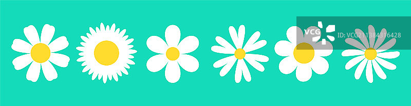 白色雏菊花甘菊图标线条图片素材