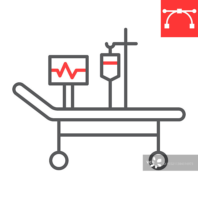 重症监护室线性图标图片素材