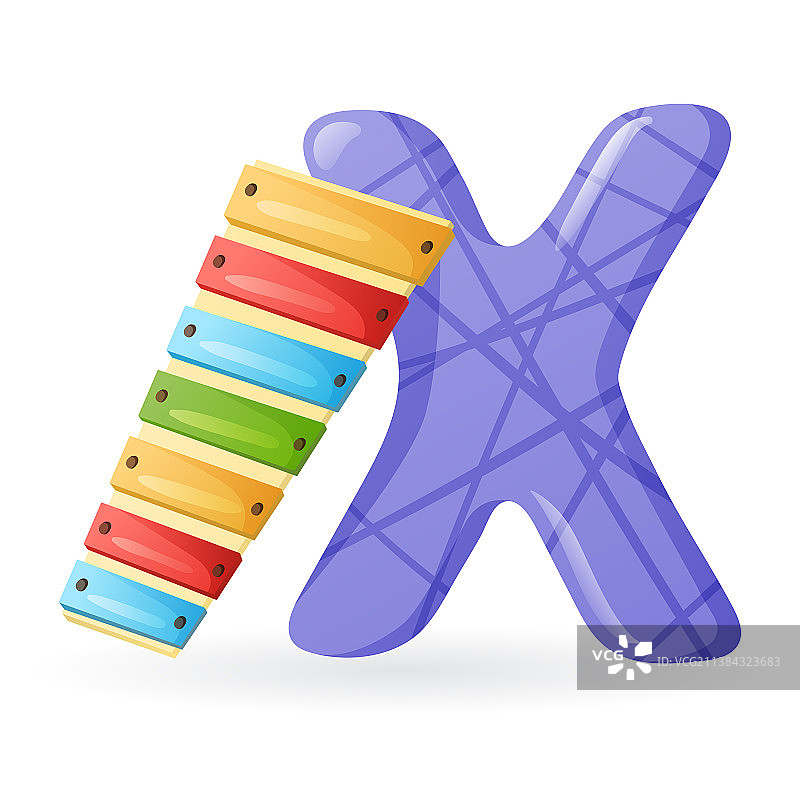 儿童模板与英文字母X图片素材