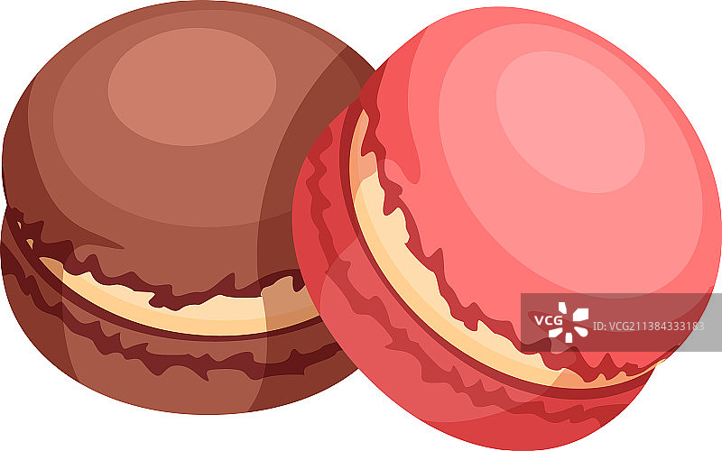 粉色和巧克力卡通风格马卡龙图片素材