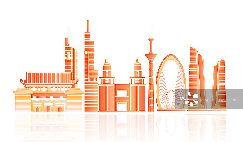 南京金融建筑城市矢量图图片素材