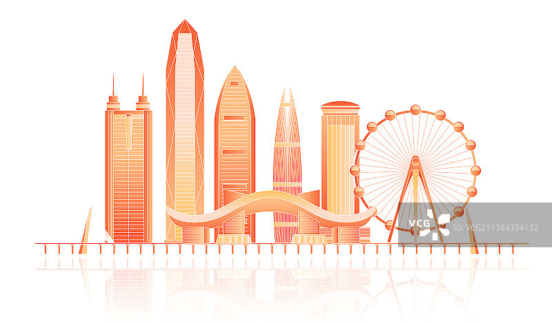 深圳金融建筑城市矢量图图片素材