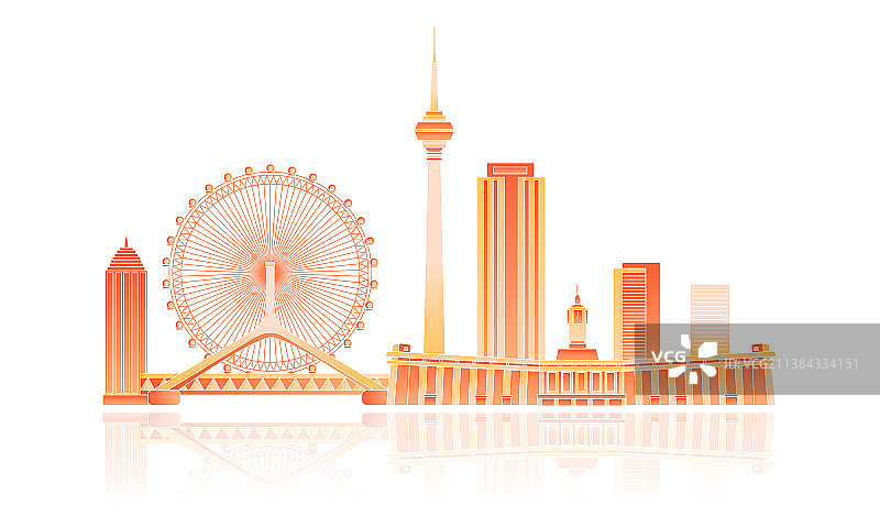 天津金融建筑城市矢量图图片素材