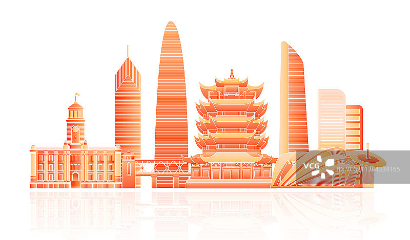 武汉金融建筑城市矢量图图片素材