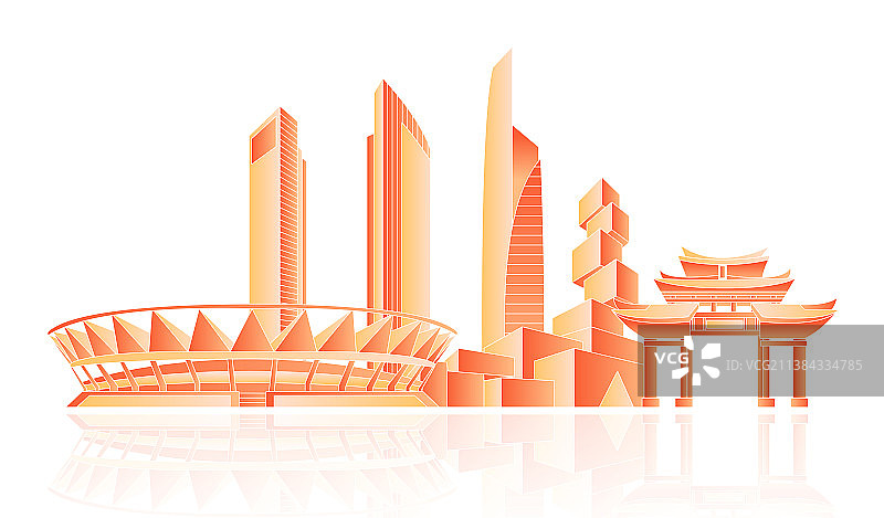 佛山金融建筑城市矢量图图片素材